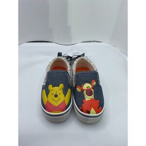 Disney Baby Winnie The Pooh & Tigger Slip-On Shoes Size 6 baby Denim Canvas Rubb